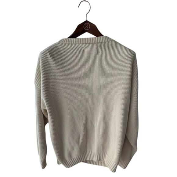 Vintage Eddie Bauer Cream Knit Cardigan Sweater -‎ XL - Small flaw - Picture 3 of 4